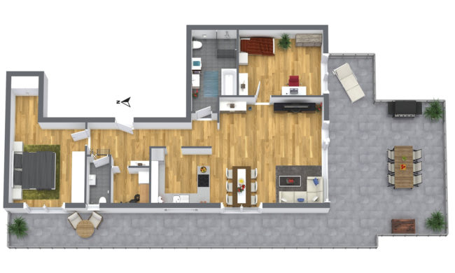 3-Zimmer Dachterrassen-Wohnung